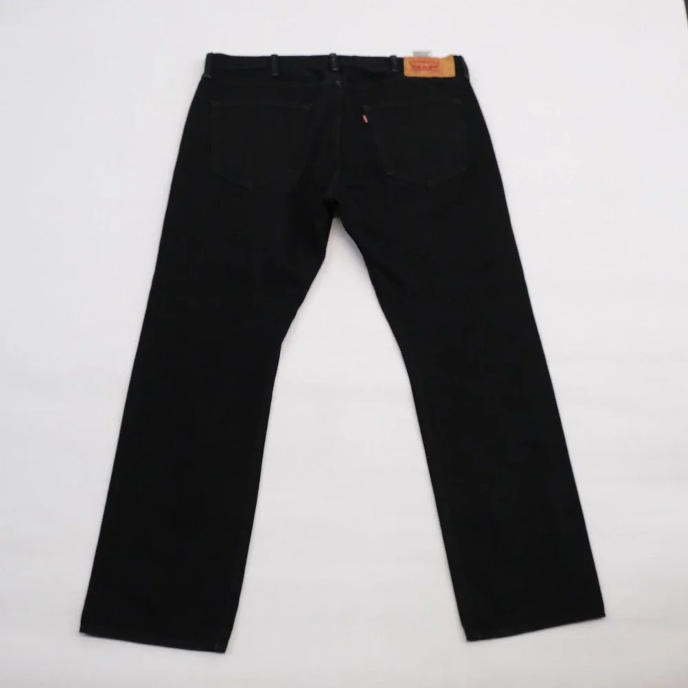 Levis 501 Jeans Mens Black Straight Leg Classic 40x32 Workwear Denim